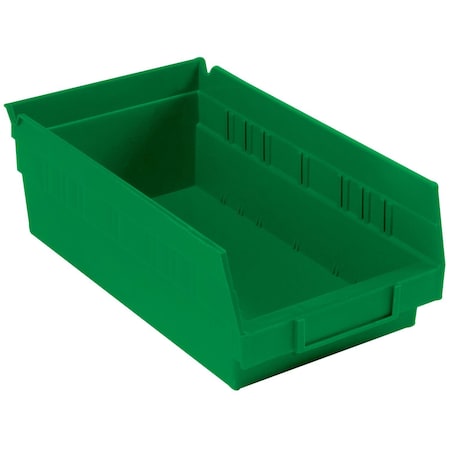 Global Industrial Shelf Storage Bin, Polypropylene, Green, 4 in H 184838GN